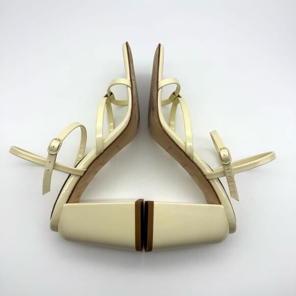 Dear Frances Cleo Sandal Block Heel Cream Pale Butter Yellow IT EU 37 US 7 - Picture 9 of 16